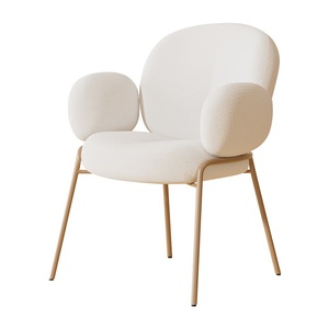 Mobili poltrona Art déco stile Designer tessuto lattiginoso tappezzeria sedie da pranzo con gambe in metallo - Product Image 5