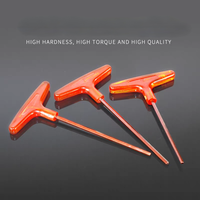 Kunci Hex T-Handle Serbaguna dengan Pegangan Merah dari Baja Paduan yang Tahan Lama untuk Perakitan Furnitur, Perbaikan Sepeda & Penggunaan Industri.