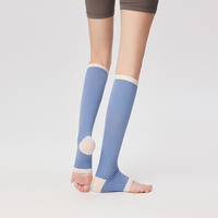 Chaussettes de compression pour jeunes à blocage de couleur avec pression circulatoire pour soulager l'œdème, la fatigue, les chaussettes de sport de yoga, logo en bas