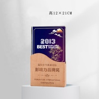 Souvenir Offre Spéciale Business Award Sublimation Crystal Trophy Honor Plaques en bois vierges de luxe Trophées en cristal en bois personnalisés