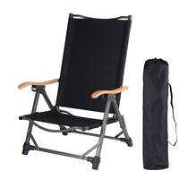Logo personnalisé extérieur siège de plage bas inclinable chaise de camping pliante à dossier haut portable Oem