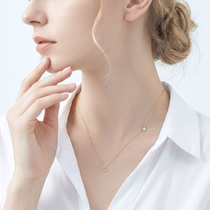 High Quality Wholesale Hand Crafted Specid Design Jewelry 18K Solid Yellow Gold Real Natural Diamond Shiny Pendant <b>Necklace</b> - Product Image 5