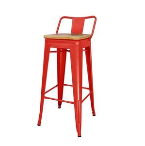 Chaise de bar vintage en métal et fer haute commerciale empilable pour extérieur coloré dossier bas tabourets de bar de comptoir logo personnalisé - Product Image 4