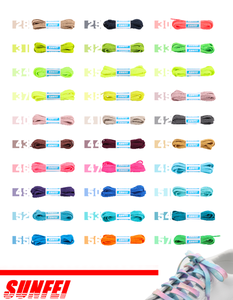 IRun lacci per scarpe semicircolari in poliestere multicolore pizzo per scarpe da calcio con pizzo per scarpe ovale spesso di colore fluorescente personalizzato in plastica - Product Image 3