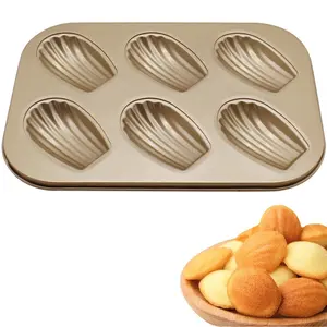 6 Hohlraum Schale geformt Carbon Backblech Antihaft leicht zu reinigen Ofen Kochmesser Haushalt handgemachte DIY Keks Metall Kuchen form