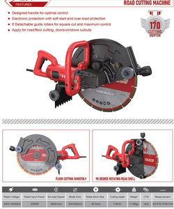Professional Electric <strong>Grooving</strong> <strong>Machine</strong> Cutter Slotting <strong>Machine</strong> Dry &amp; Wet Groove Concrete &amp; Wall Cutting - Product Image 6