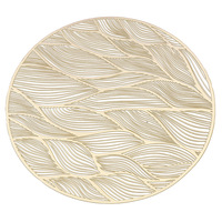 Décor de Table ajouré métal or chargeur assiettes tapis vinyle feuille tissée PVC napperons pour réception de mariage de vacances