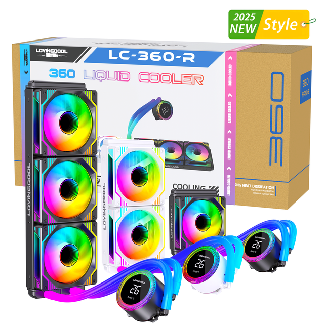 Lovingcool High Performance Black AIO CPU Liquid Cooler Quality Gaming Comput Water Cooling System for PC Desktop Computer Case