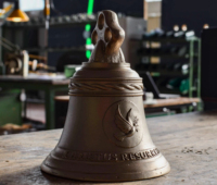 Sculpture de cloche d'église religieuse en bronze coulé avec impression par gravure, haute qualité, fabriquée en Italie, prête à être expédiée, design personnalisé