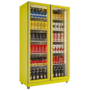 Sistema di raffreddamento ad aria di vendita calda refrigeratore per bevande fredde birra frigorifero con Display verticale commerciale frigo