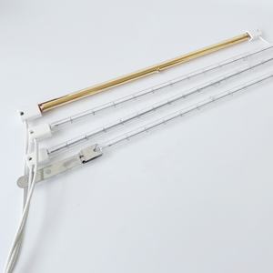 Fio de resistência à impressão de tela de vidro do elemento 380V 1500W do aquecedor do IR do quartzo do tubo gêmeo do revestimento do ouro - Product Image 4