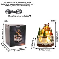 Lot de 100 décorations de village de Noël en résine, mini maisons musicales dans une boîte, pour la décoration de table et de la maison en période des fêtes