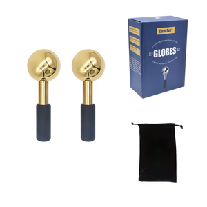 Cryo <span class=keywords><strong>Stick</strong></span> de mano de acero inoxidable dorado, alivia la fatiga ocular, rodillo de enfriamiento Facial, herramienta de masaje de globo de hielo - Product Image 2