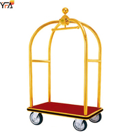 Chariot à bagages couronne d'hôtel d'acier inoxydable chariots de cage à oiseaux chariot commercial d'hôtel de matériel de meubles pour la blanchisserie