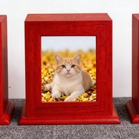 Urna Funeraria de Madera para Mascotas, Estilo Americano y Europeo, con Marco para Fotos, Ecológica y Biodegradable, para Perros y Gatos
