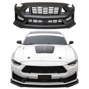 Nouvel ensemble de conversion de pare-chocs avant et calandre style Dark Horse pour Mustang S550 2015-2023, finition apprêtée - Product Image 1