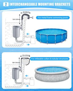 <span class=keywords><strong>Skimmer</strong></span> pour <span class=keywords><strong>piscine</strong></span> hors sol, lot de 10 skimmers flottants avec support mural et cadres métalliques gonflables - Product Image 2