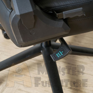 Chaise de jeu Monster, chaise de jeu de luxe, cuir noir avec surpiqûres dorées, appui-tête magnétique, siège large - Product Image 4