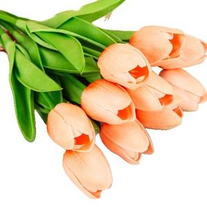 Tulipes artificielles en soie jaunes pour la décoration de la maison, des mariages et des fêtes - Product Image 5