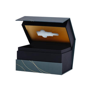 Boîtes cadeaux personnalisées à double porte à rabat, designs en papier pour cadeaux de parfum de vacances - Product Image 1