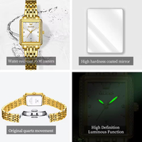 Montre à quartz OLEVS 9995 de haute qualité pour femme, bracelet en acier transparent, rectangulaire, avec diamants, en stock, montre élégante pour les affaires, fabrication d'usine