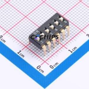 DSIC-06-LD-GET DIP Switch Through hole Component (THT) Switch Flat Toggle, Raised Type Single Pole Single Throw 6 2.54mm - Product Image 1