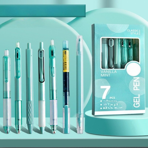ปากกาเจล 7 ด้ามต่อกล่อง ดีไซน์ทันสมัย แห้งเร็ว สีดำ แบบกด สำหรับสอบ - Product Image 2