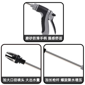 Pistolet à eau pour voiture, tête à long manche, buse en métal, pression réglable, haute pression, pistolet de lavage de voiture, corps en plastique BY 1723 - Product Image 4
