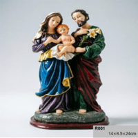 Statue religieuse catholique en résine, faite à la main et peinte à la main, respectueuse de l'environnement, figurine de Marie et de Saint Jude, ornement de bureau, autel de prière à domicile