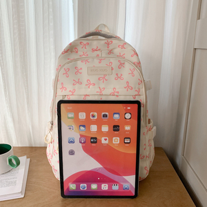 Mochila Personalizada de Moda para Estudiantes, Impermeable, de Nailon, con Lazo, Gran Capacidad, Cierre de Cremallera - Product Image 3