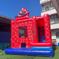 Château gonflable Spiderman commercial avec toboggan aquatique à vendre