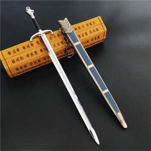 Mini porte-clés épée <span class=keywords><strong>Targaryen</strong></span> GTR04, modèle d'arme en métal du jeu de trônes, porte-clés armes de glace et de feu - Product Image 4