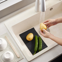 Meilleure vente de tapis de séchage de vaisselle en TPR de qualité alimentaire écologique style coréen résistant à la chaleur lavable pliable pour pot bouteille utilisation en cuisine