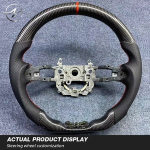 Volant en fibre de carbone avec palettes de changement de vitesse LED et flocons rouges forgés pour HRV Sport JDM 2019 - Product Image 2