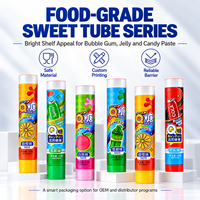 Tube d'emballage alimentaire en aluminium et plastique pour bonbons, conteneur personnalisé avec bouchon à vis imprimé UV pour confiture, chocolat, sauce