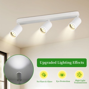 สปอตไลท์ติดเพดานแบบยาว GU10<span class=keywords><strong>หลอด</strong></span>ตรงพร้อมวงแหวนอะคริลิก<span class=keywords><strong>สาย</strong></span>สวิทช์3หัวและ5เมตรสีดำ - Product Image 4