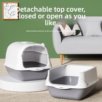 Bac à litière pour chat extra-large entièrement fermé en plastique ABS, design anti-odeur et anti-éclaboussures, toilette pour chat avec désinfection UV
