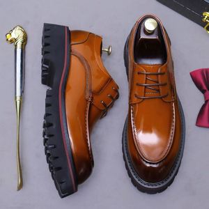 Zapatos Oxford Formales de Estilo Italiano para Hombre, Hechos a Mano con Cordones de Cuero Genuino, Punta Puntiaguda, Transpirables, Antideslizantes y Ligeros - Product Image 1