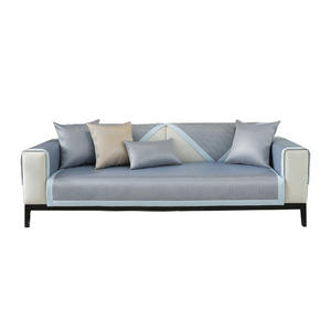 Ice Silk Sofa <b>Cushion</b> Cooling Pad For Modular Sofa Solid Color Polyester Non Slip Seat Cover Light Luxury Style Spring 2025 - Product Image 1