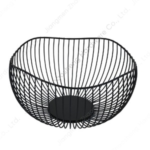 Wire Fruit Basket Bowl Black <b>Standing</b> Type Kitchen Storage Food Container Nordic Design - Product Image 1
