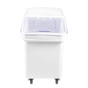 Food Grade Dry Ingredient Storage Cart on Wheels <b>Large</b> Capacity Rice <b>Bin</b> Flour Container with Clear Lid - Product Image 3