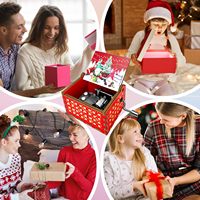 Vente chaude boîte à musique en bois de Noël cadeau de Noël en bois décorations de Noël boîte à musique en bois mobile
