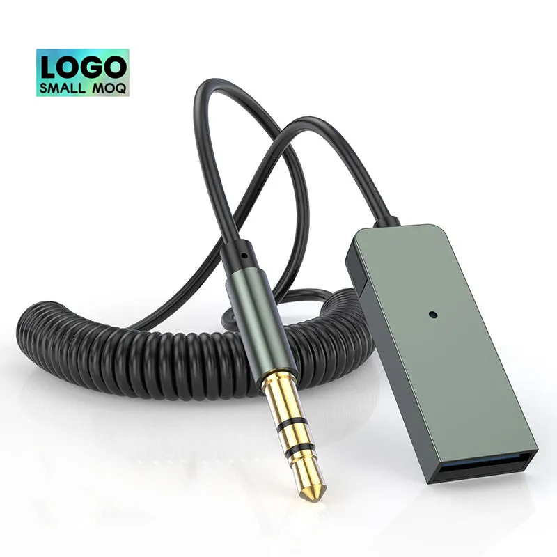 Car Wireless Audio Receiver BT5.0 Handsfree Call 3.5mm Aux Adapter USB for Bluetooth Car Stereo