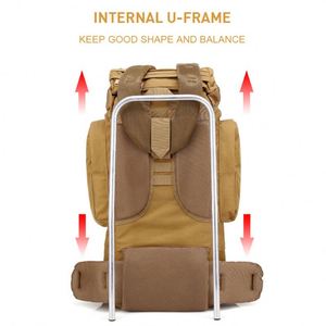 Sac de randonnée de sport de plein air 65L, sac à dos tactique ultra-grand format, multifonctionnel, camouflage, imperméable - Product Image 4