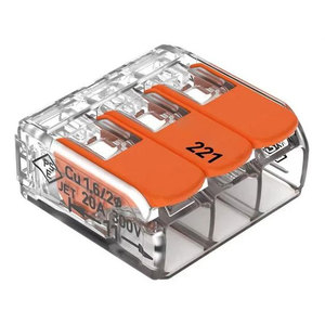 221-413 Original Terminal Butt Splice Individual Openings <strong>Connector</strong> Push 12-24 AWG Transparent Orange SMT Manufacturer - Product Image 1