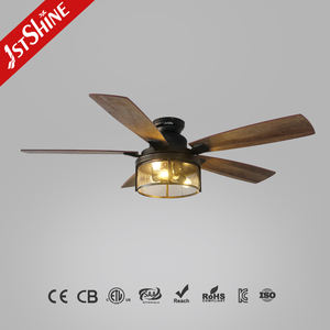 Ventilateur de plafond 6 en 1, 5 <span class=keywords><strong>lames</strong></span> en fer, avec télécommande, modèle unique et moderne, pour abat-jour - Product Image 1