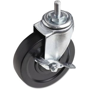 Alera Casters for <b>Wire</b> Shelving Set of 4 125 Lbs. Per Caster Black Polyurethane-for Outdoor Industrial & Hospital Use - Product Image 1