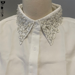 여성용 화이트 칼라 목걸이 탈착식 페르시 칼라 탈착식 액세서리 피터 팬 칼라 - Product Image 3