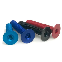 Vis à tête fraisée hexagonale en aluminium anodisé 7075 coloré M3 M4 M5
