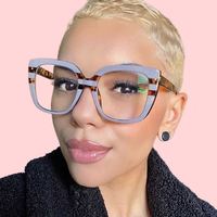 Gafas Ópticas Cuadradas Grandes Unisex, Montura de Gafas con Protección Anti Luz Azul, Personalizadas para Hombres y Mujeres